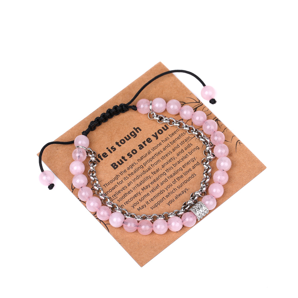 18:XH080A18 chalcedony chain 6mm braided bracelet (with card)