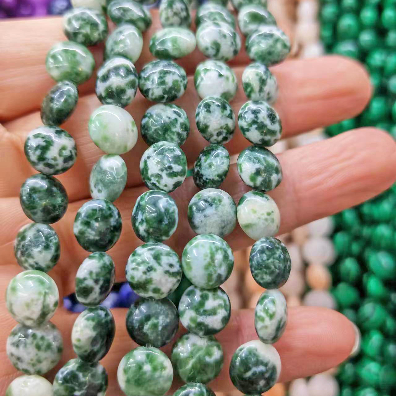 Jade Qinghai 8mm/strand 45 pieces