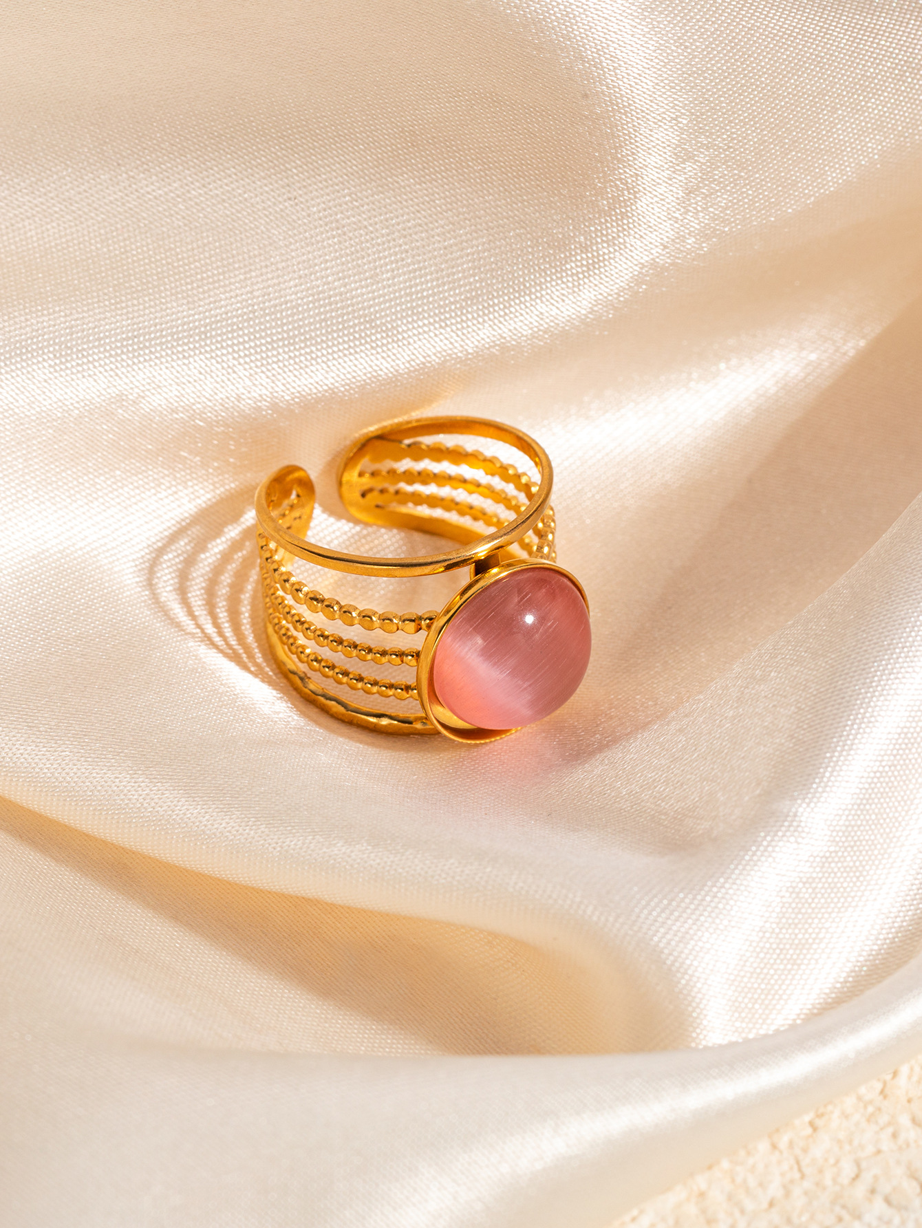 1:Pink gemstone ring