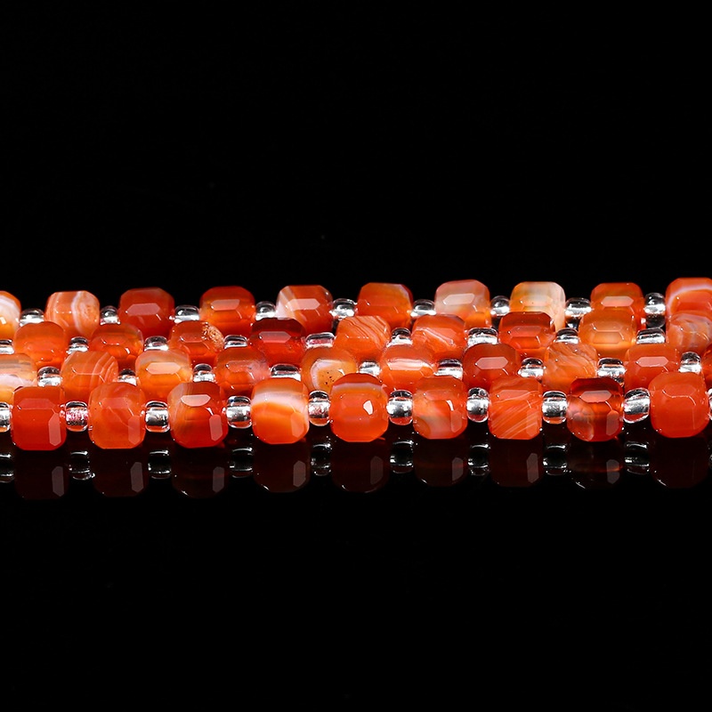 Optimized red striped agate 6-7mm/37pcs