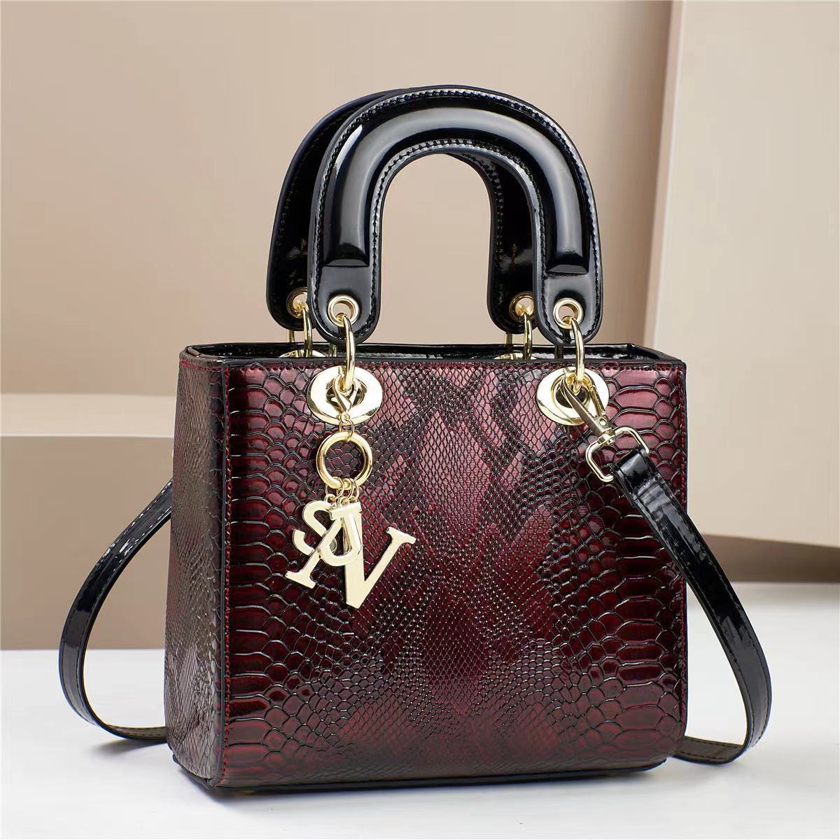 Snakeskin grain wine red