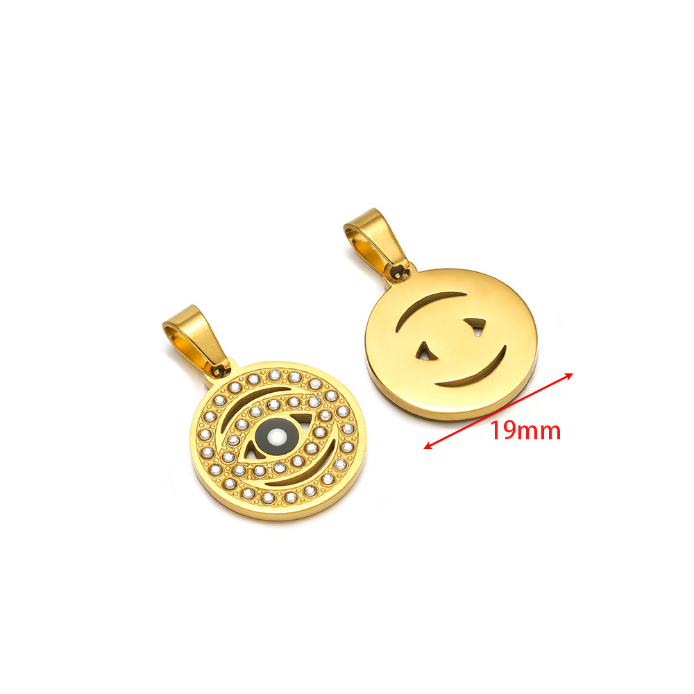 19mm golden round hollow eye oil dot diamond penda