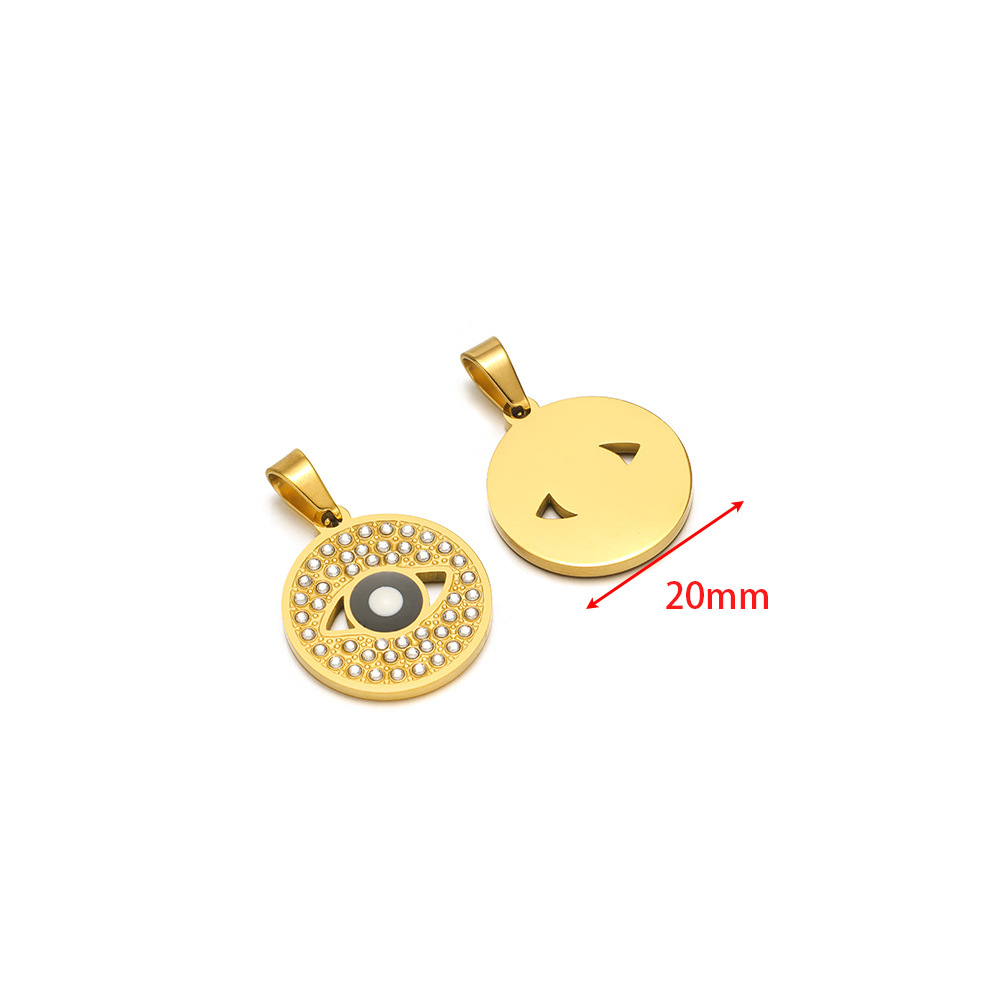 20mm golden round hollow eye oil dot diamond penda