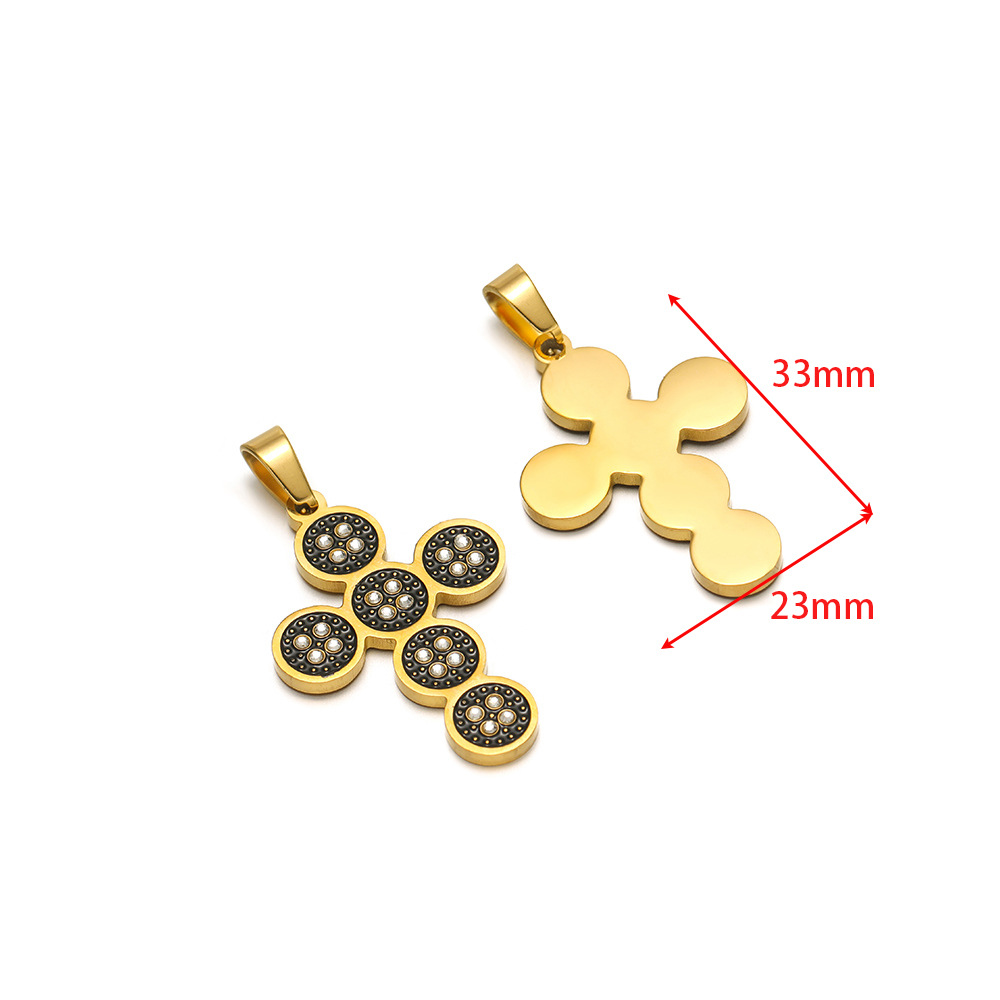 23*33mm round cake oil dotted diamond cross clip 5