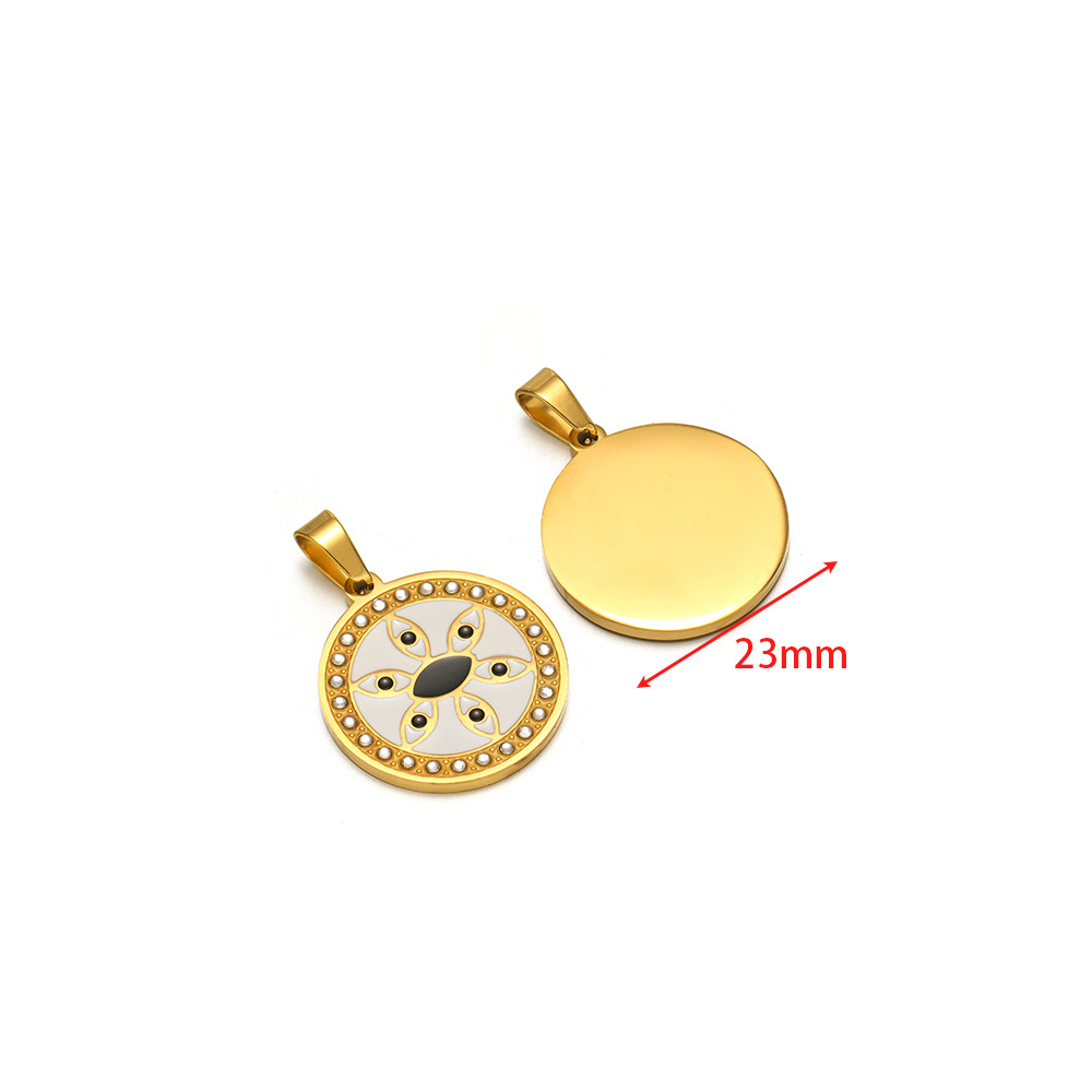 3:23mm golden round six-eye black and white oil drip diamond pendant clip 5*10mm melon seed buckle