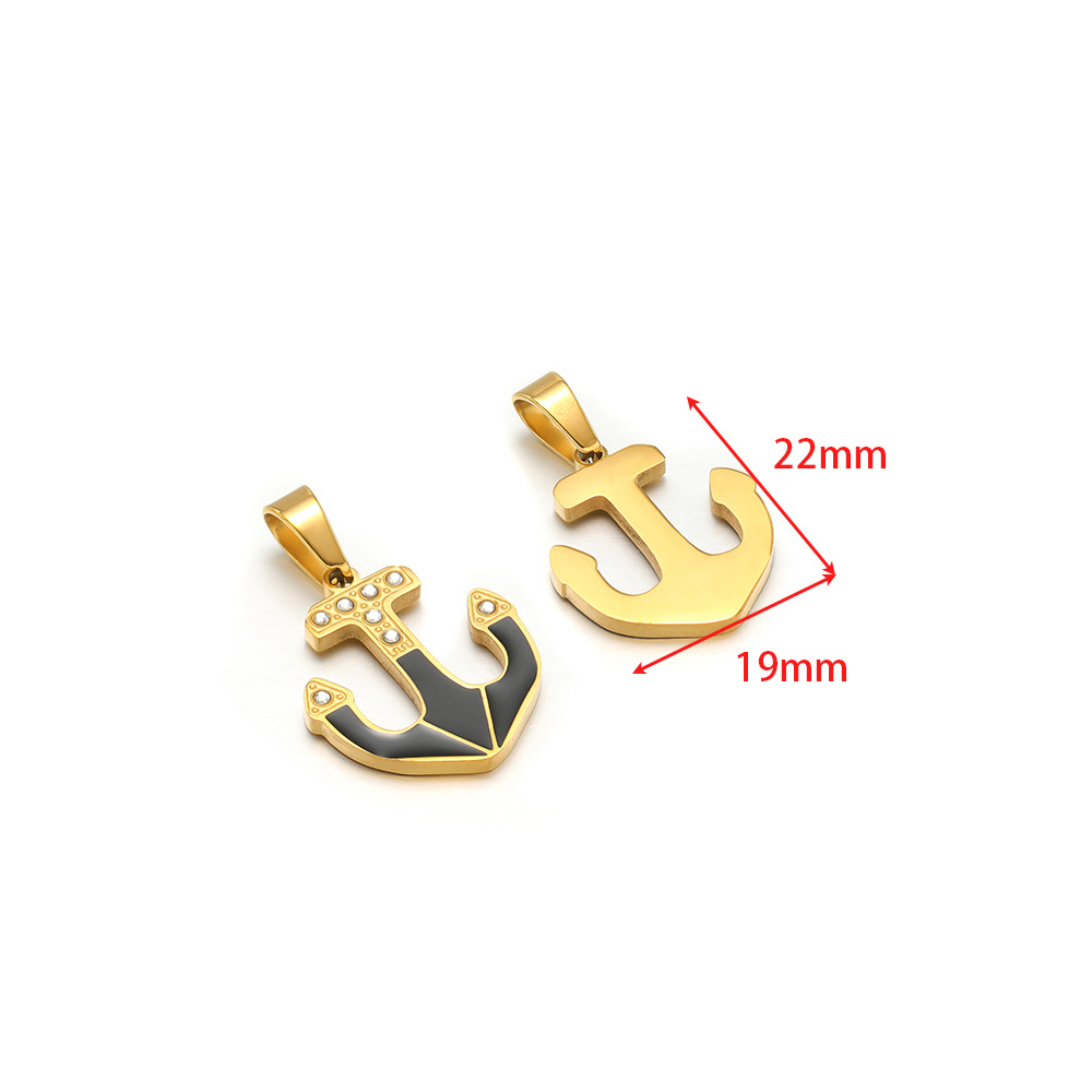 2:19*22mm golden anchor black oil dripping point drill pendant clip 5*10mm melon seed buckle