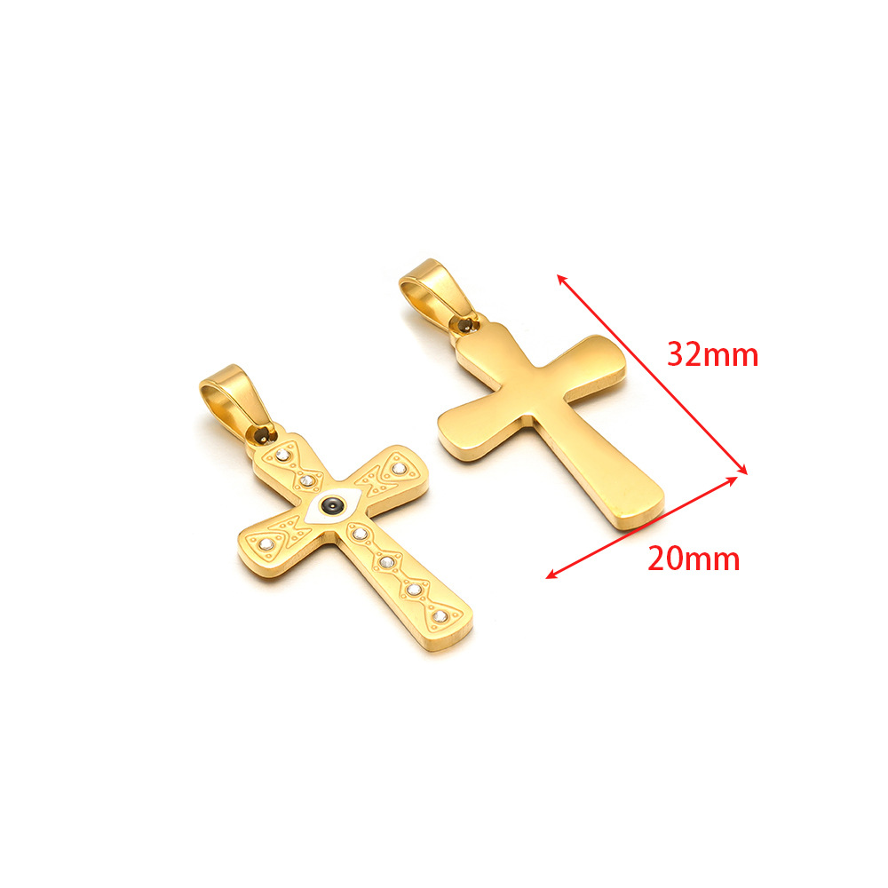 3:20*32mm gold cross black and white oil dripping eye point drill pendant clip 5*10mm melon seed buckle