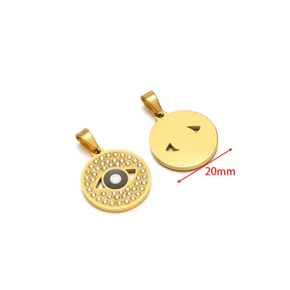 20mm golden round eye oil dotted diamond pendant c