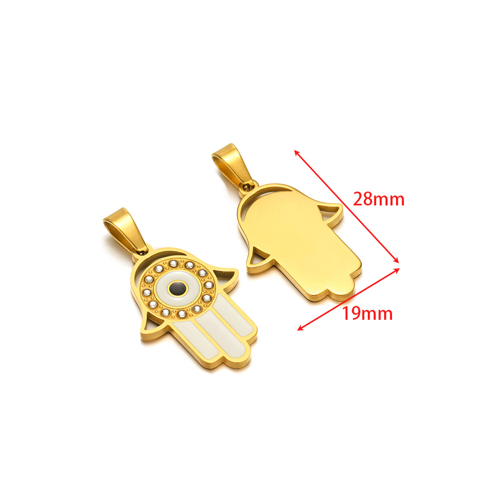 7:19*28mm golden palm white dripping oil dot pendant clip 5*10mm melon seed buckle