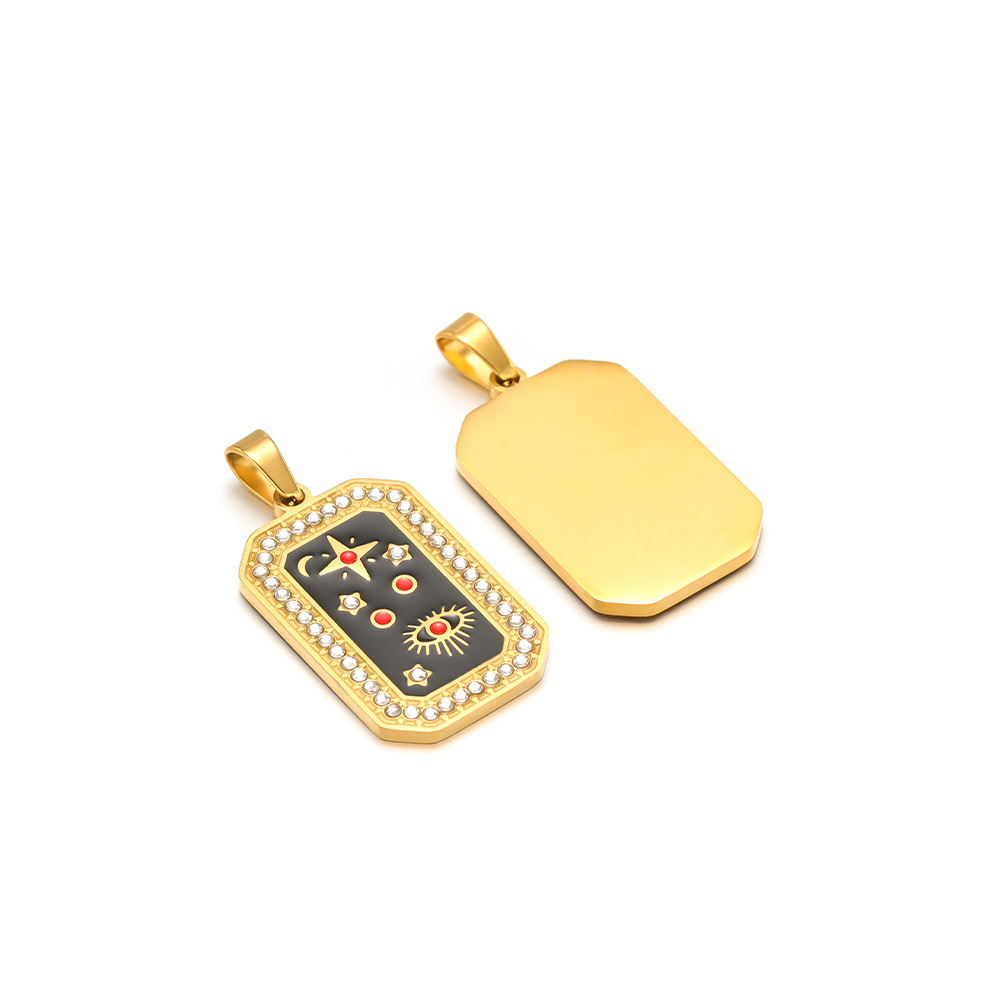 7:19*32 point diamond oil drop golden tarot card pendant clip 5*10mm melon seed buckle 07