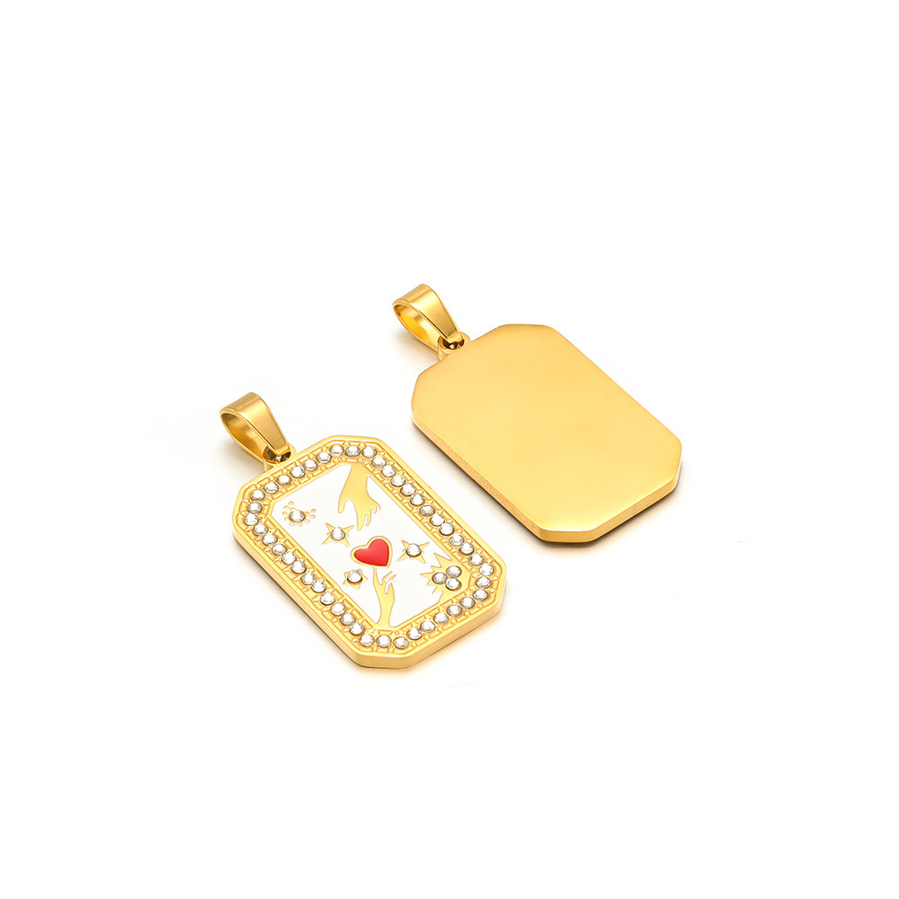 14:19*32 point diamond oil drop golden tarot card pendant clip 5*10mm melon seed buckle 14