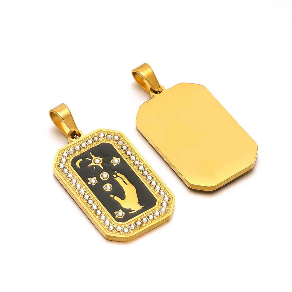 16:19*32 point diamond oil drop golden tarot card pendant clip 5*10mm melon seed buckle 16