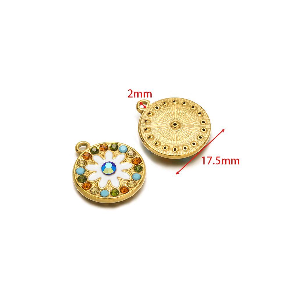 17.5mm golden round single-sided dripping dotted d