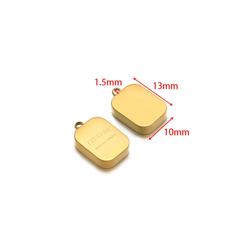 10*13mm gold tag with one side engraving and 1.5mm