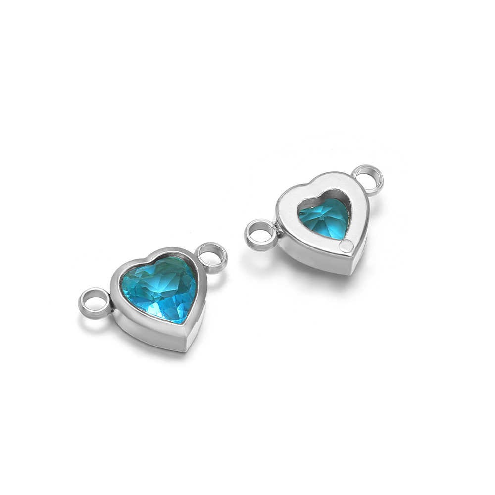 Steel color double hole lake blue