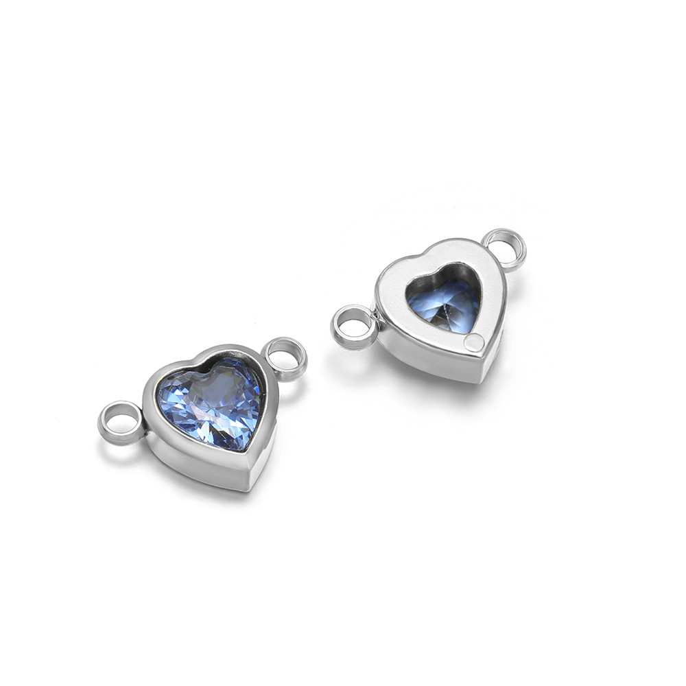 Steel color double hole blue