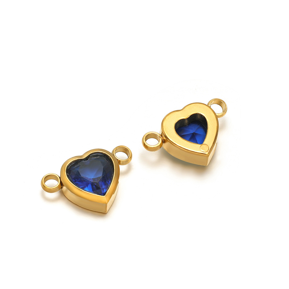 3:Golden double hole sapphire blue