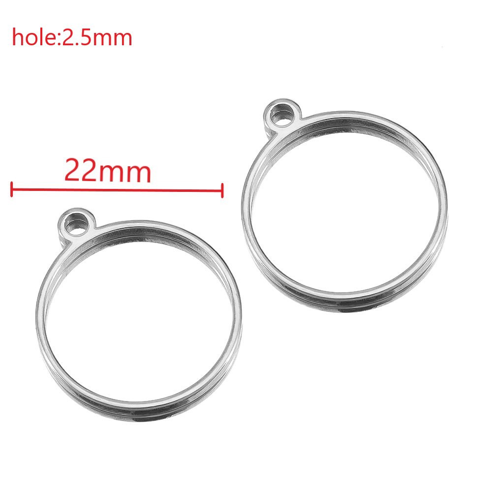 22mm round - steel color