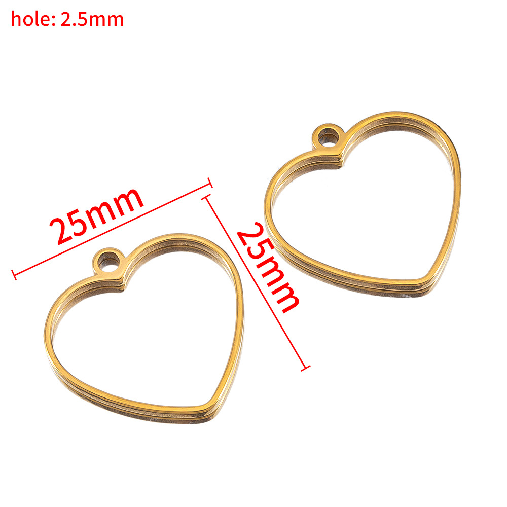 25×25mm Heart - Gold