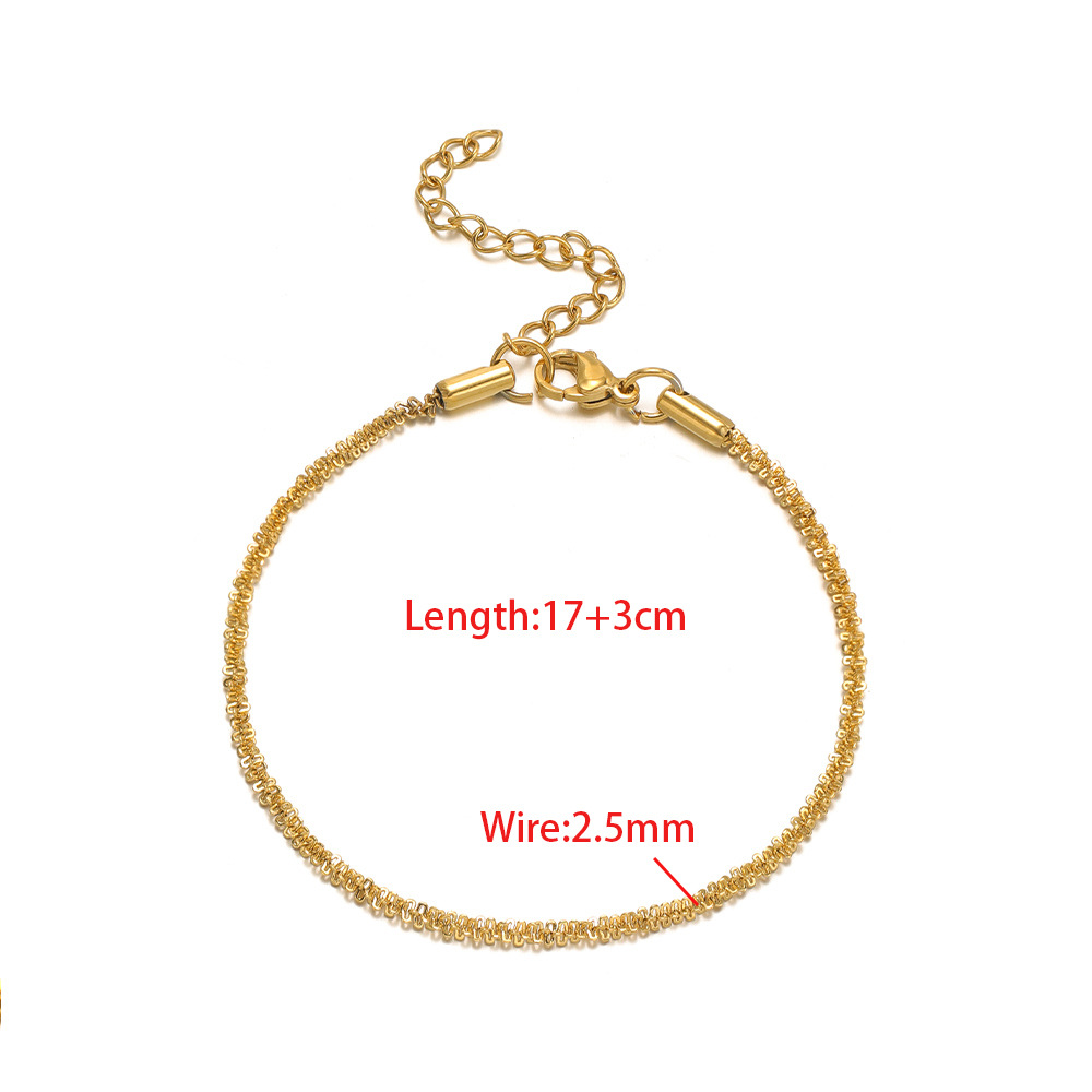 2:2.5mm folded cross twist bracelet 17 3cm bracelet gold