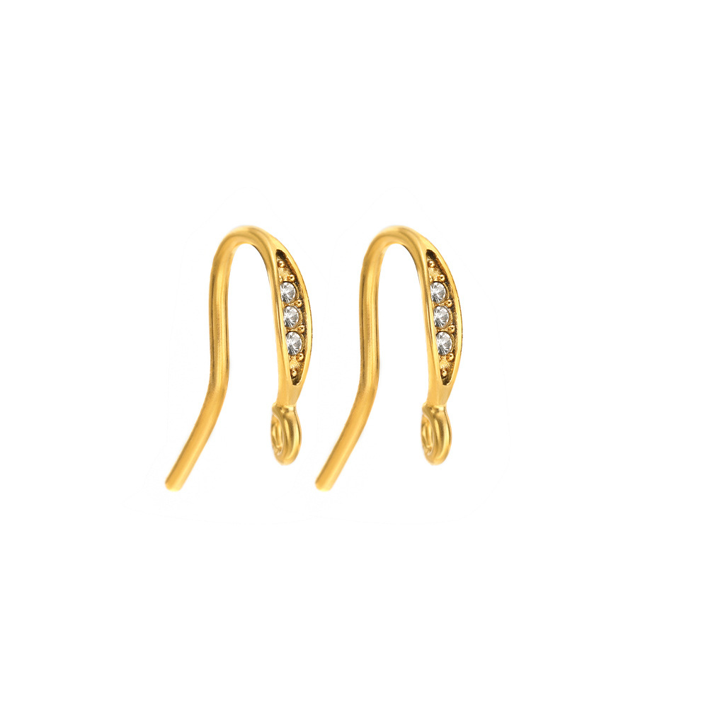 9:11.5*14mm ear hook dot single row of 3 drills with 1.5mm hole in gold