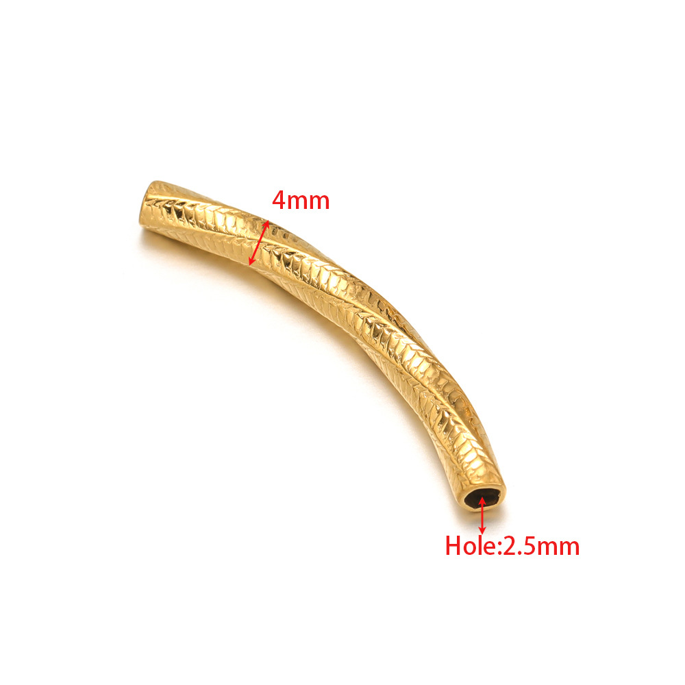 4mm gold elbow 32mm long 2.5mm hole cutting spiral