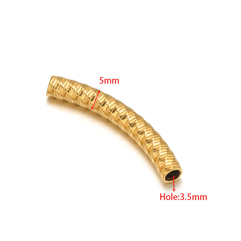 5mm gold elbow 32mm long 3.5mm hole spiral horizon