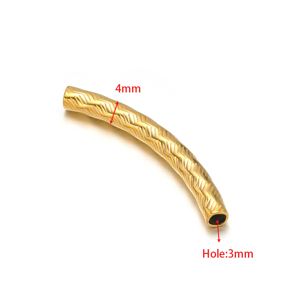 4mm gold elbow 32mm long inner 3 holes spiral hori