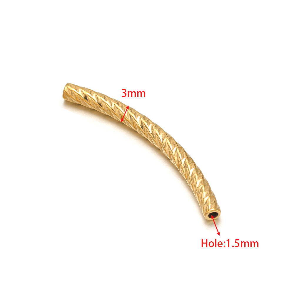 3mm gold elbow 32mm long inner 1.5mm hole cutting