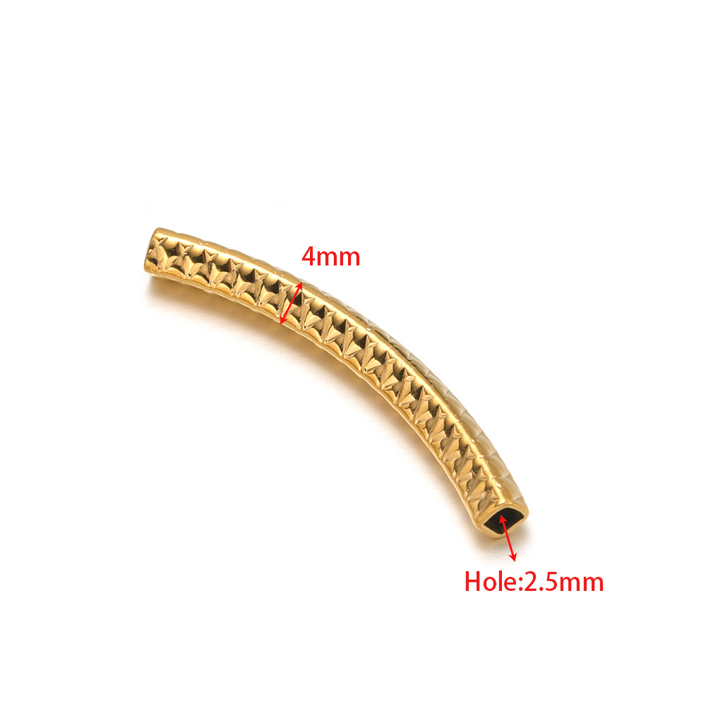 12:4mm golden square elbow 32mm long 2.5mm hole plaid 12