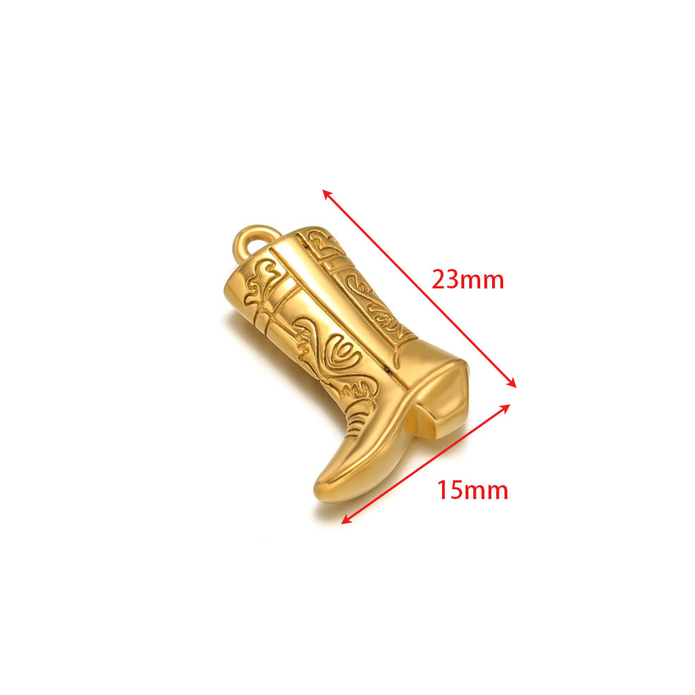 1:15*23mm cast shoe pendant with 1.5mm single hole inside, gold