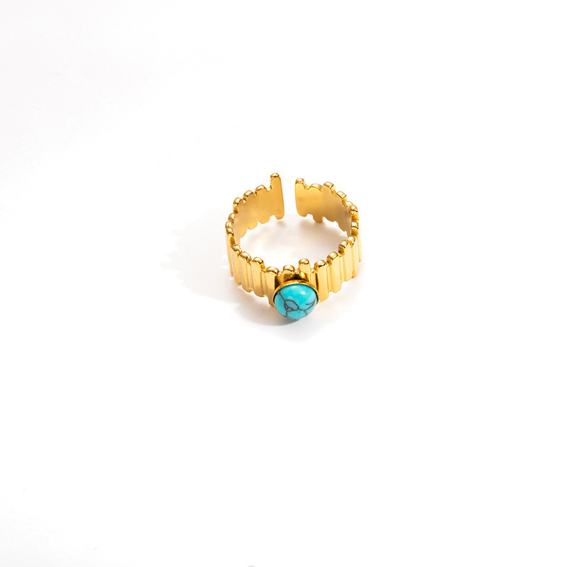 7:Blue turquoise gold ring