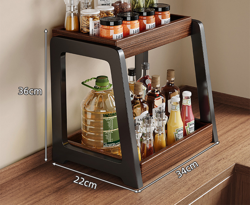 [deep solid wood varnish] double layer 34X22X36cm suitable for seasoning bottle