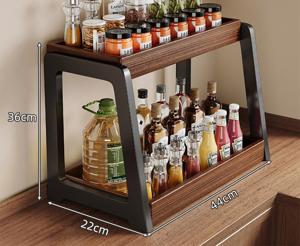 [deep solid wood varnish] double layer 44X22X36cm applicable seasonings bottle