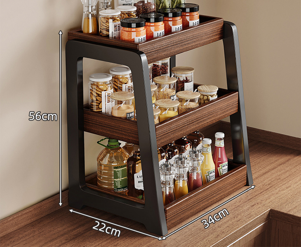 [deep solid wood varnish] three layer 34X22X56cm suitable for seasoning bottle