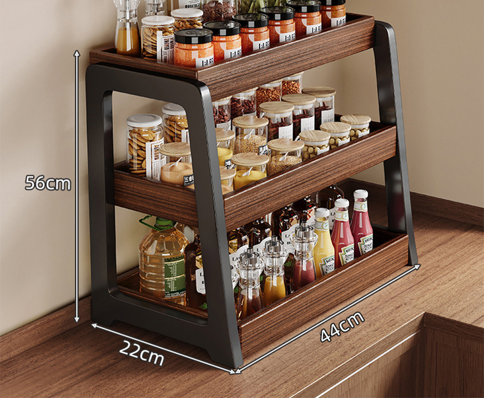 [deep solid wood varnish] three-layer 44X22X56cm suitable for spice bottle