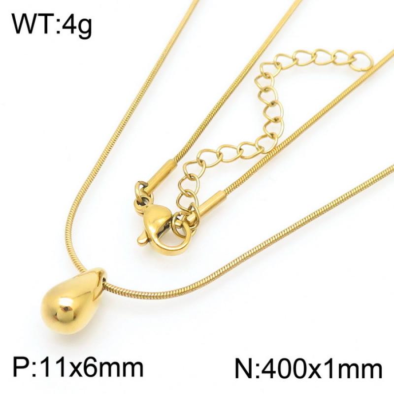 12:Gold Necklace KN281704-KFC