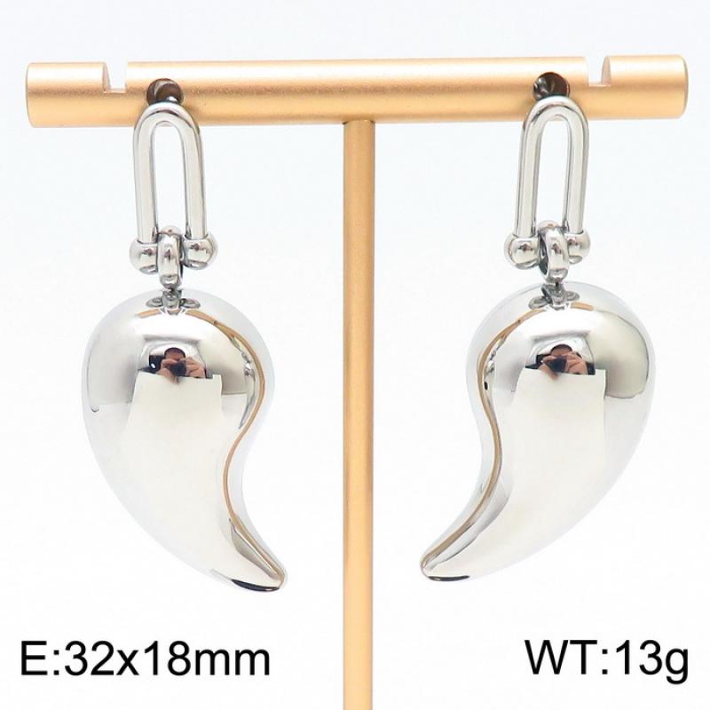 21:Steel Earrings KE111293-KFC