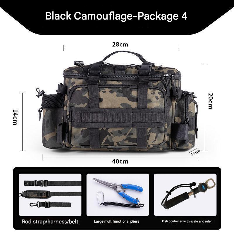 [Package 4] black camouflage   large pliers   Fish control device with scale and ruler