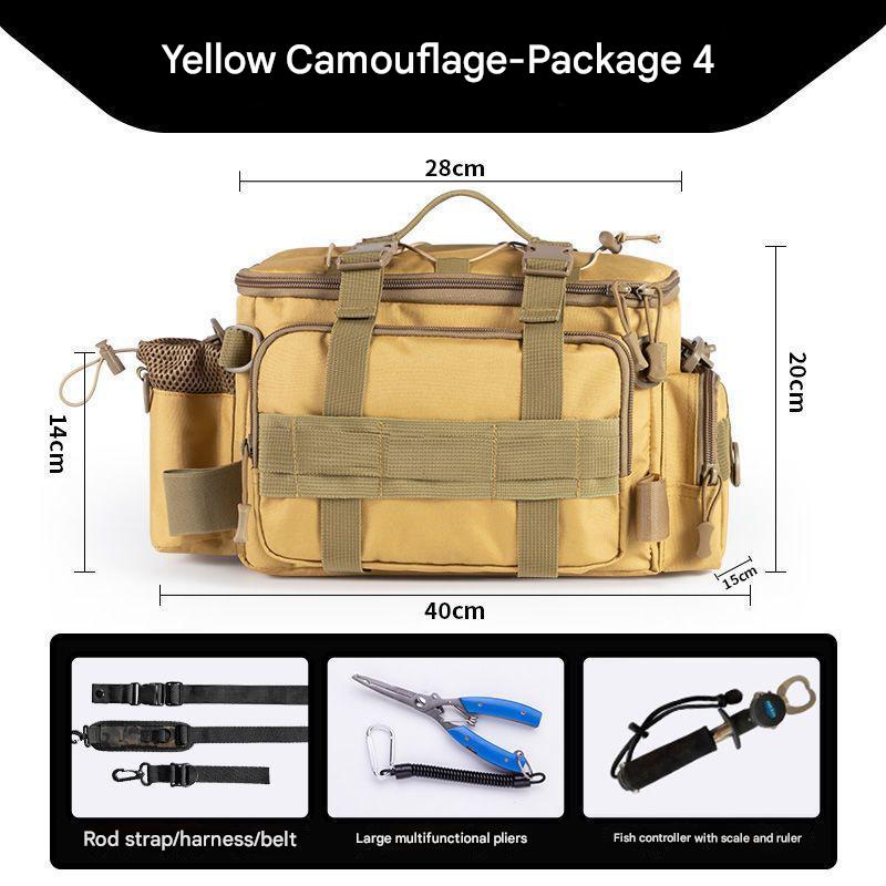 [Package 4] yellow camouflage   large pliers   Fish control device with scale and ruler