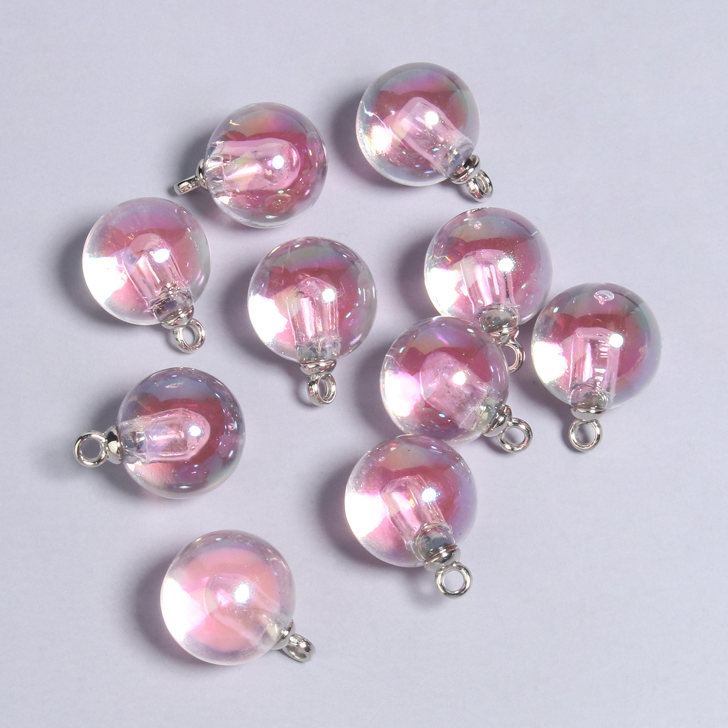 10 21x16mmab light pink round acrylic pendants