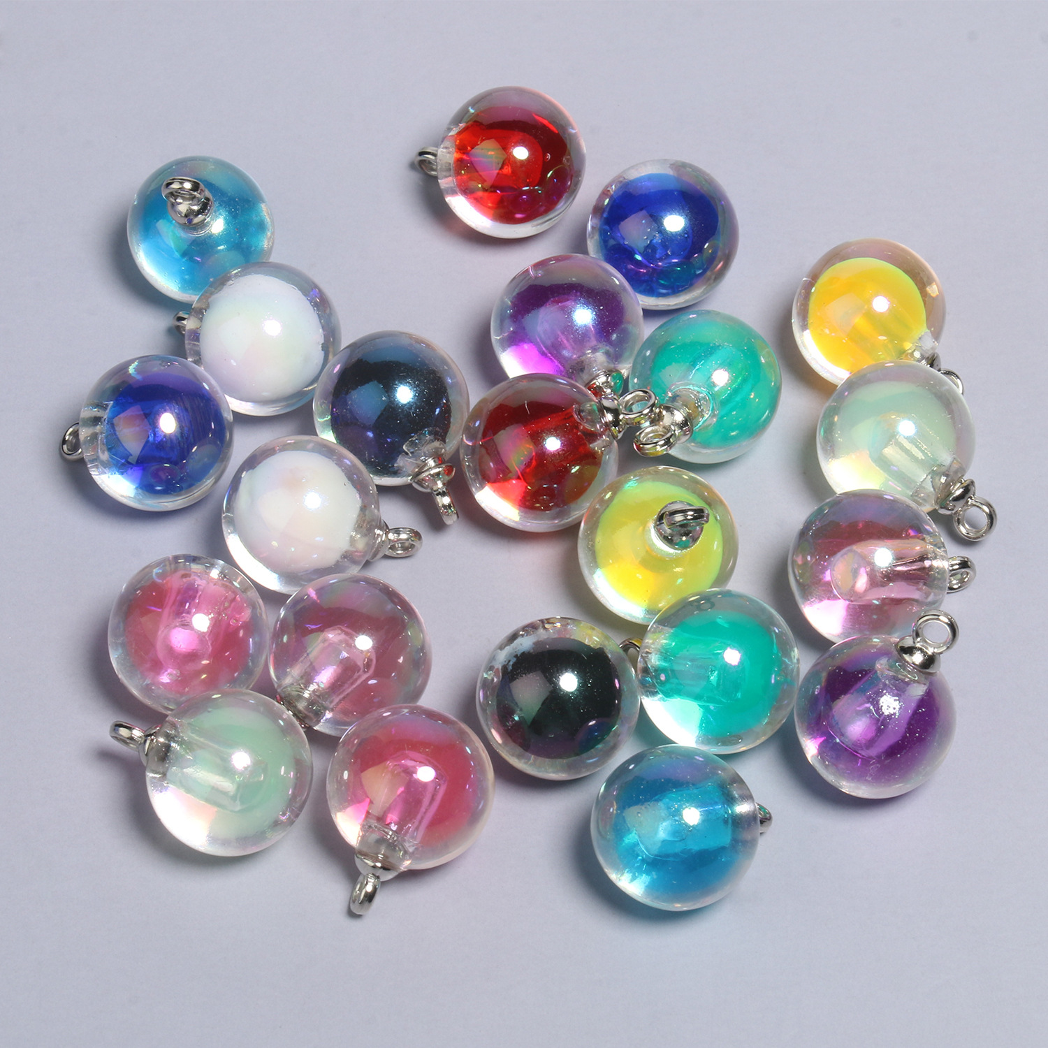 10 21x16mmab mixed round acrylic pendants