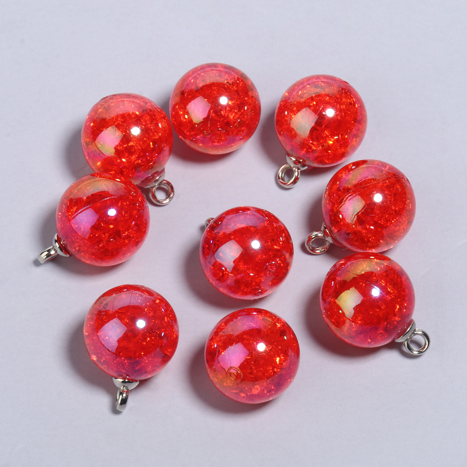 1:20.5x15mmab red explosive stone round acrylic pendants 10 pieces