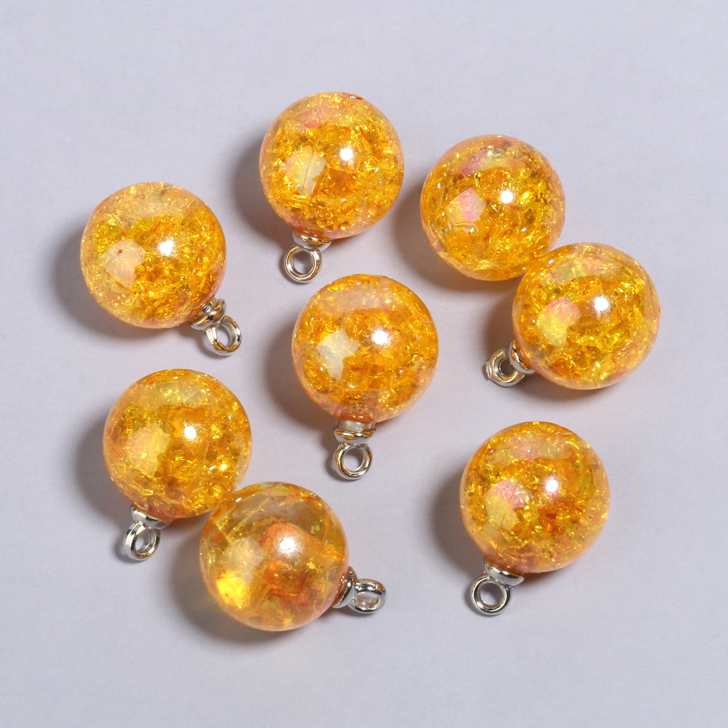 8:20.5x15mmab orange explosive stone round acrylic pendants 10 pieces