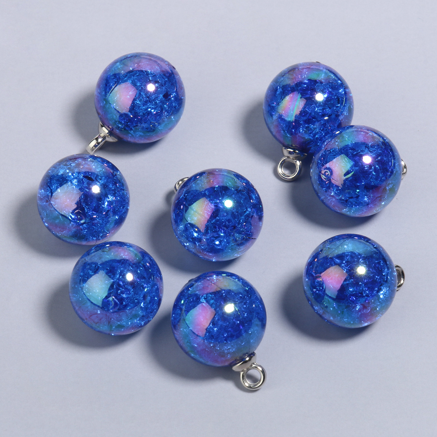 9:20.5x15mmab dark blue explosive stone round acrylic pendants 10 pieces