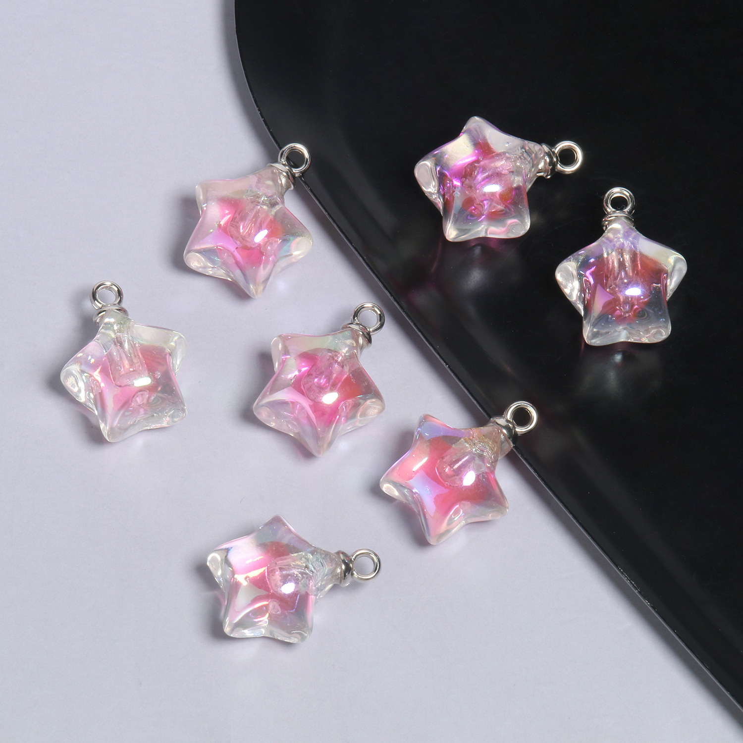 10 21x17mmab pink five-pointed star acrylic pendan