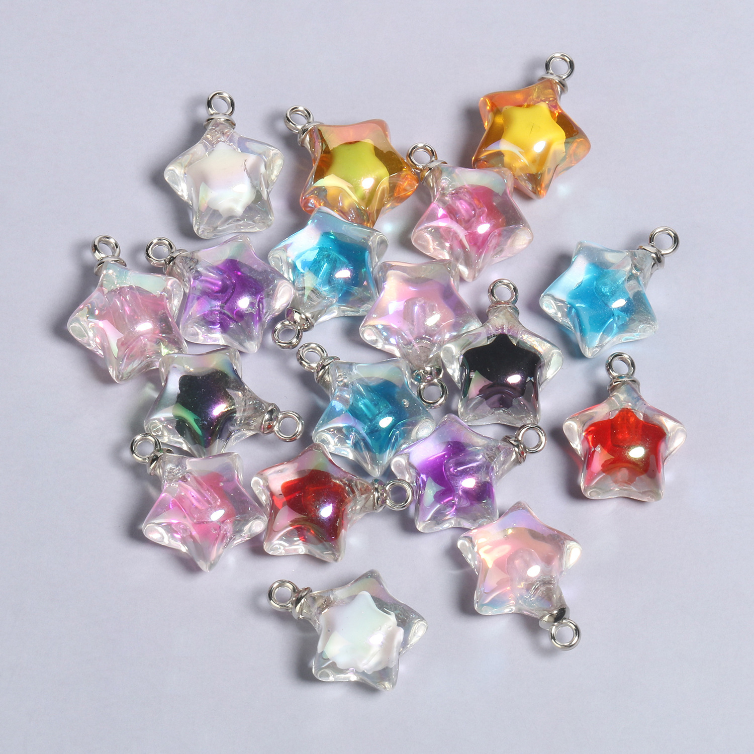 21x17mmab mixed five-pointed star acrylic pendants