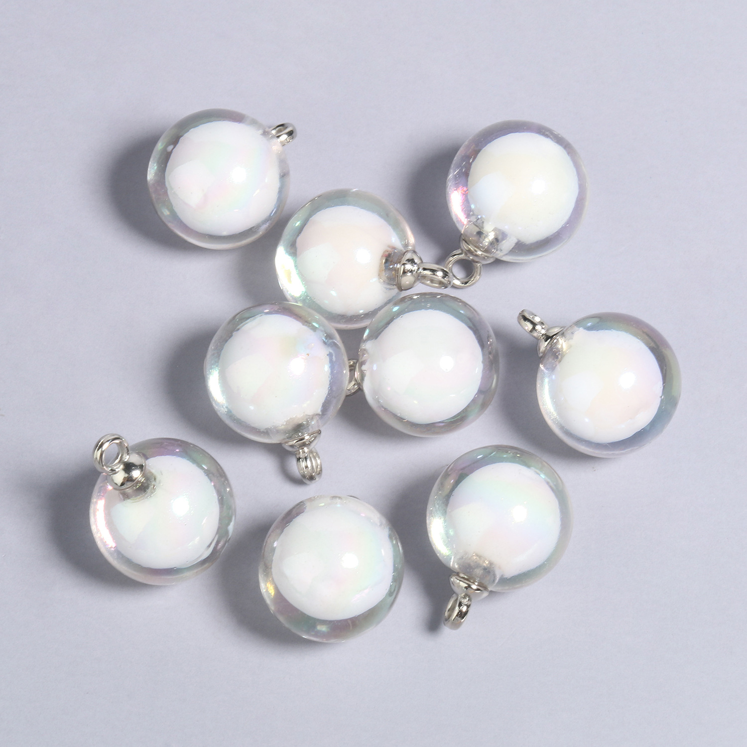 2:10 21x16mmab white round acrylic pendants