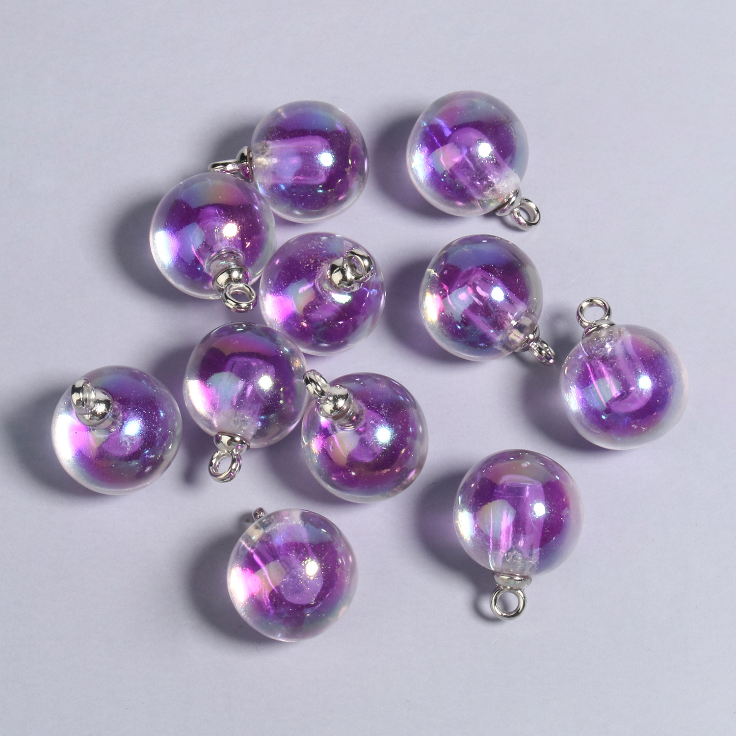 7:10 21x16mmab purple round acrylic pendants