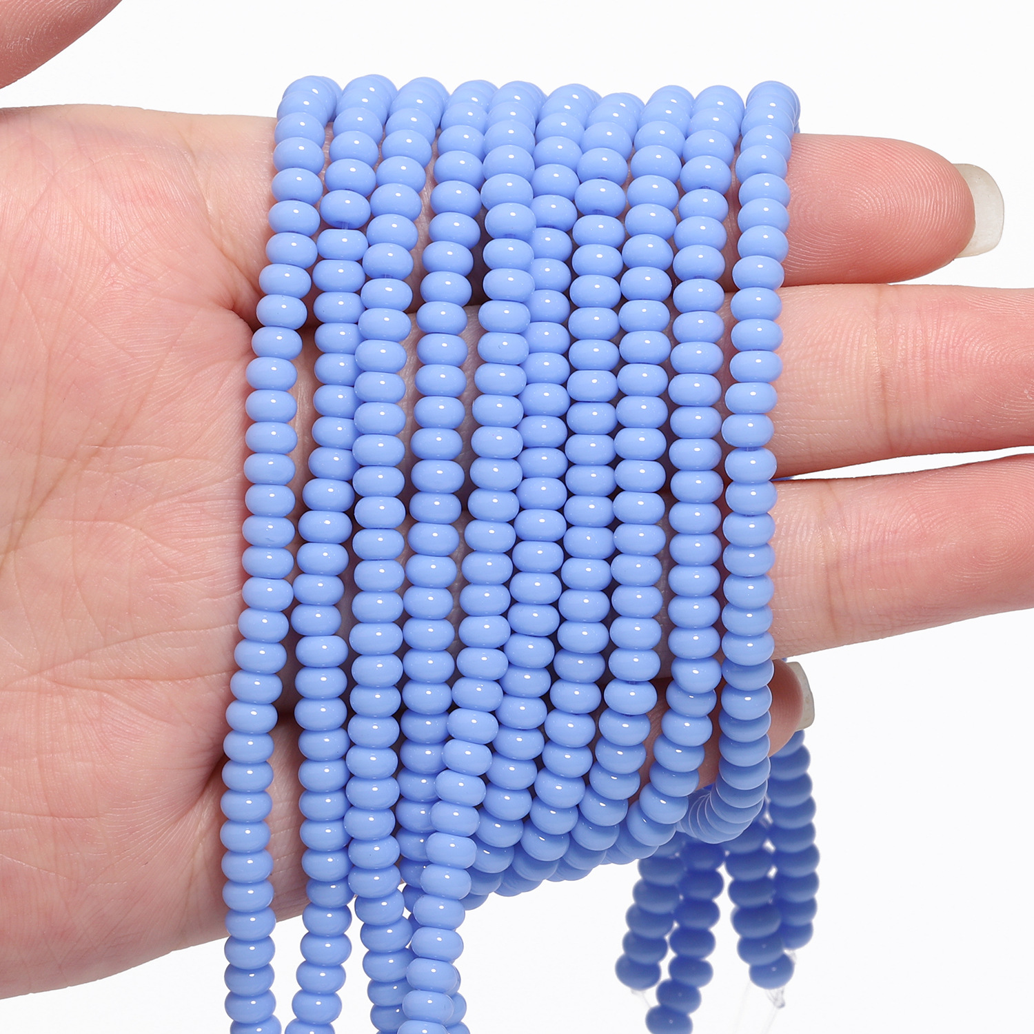 5:4.5×3mm blue glossy crystal abacus beads